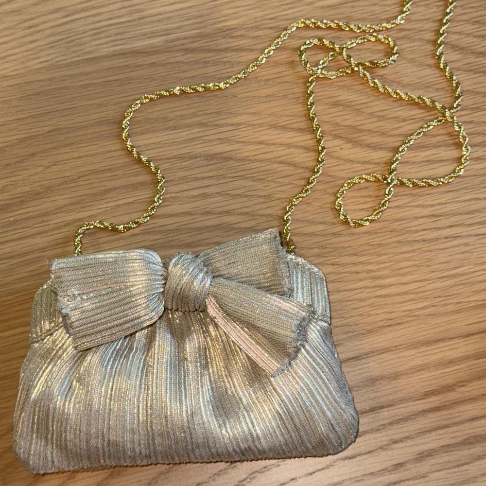 Loeffler Randall Platinum Mini Bow Clutch